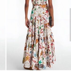 Commense sea shell 🐚 Patterned Maxi Skirt boho peasant med colorful beach set
